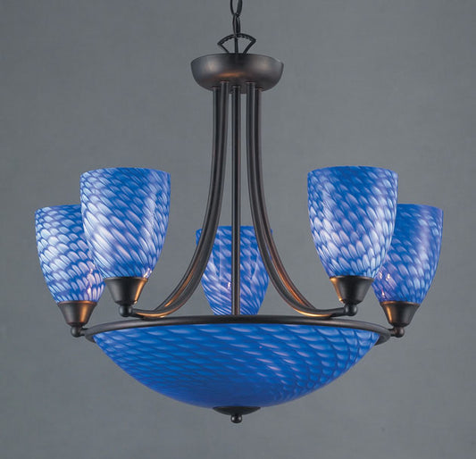 ARCO BALENO COLLECTION SAPPHIRE BLUE ELK Lighting 419-5+3S-DR | Ceiling Lamps | Modishstore