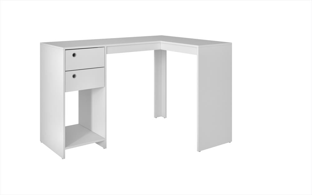 Accentuations by Manhattan Comfort Modest Palermo Classic "L" Shaped Desk with 2 Drawers and 1 Cubby | Desks | Modishstore-4