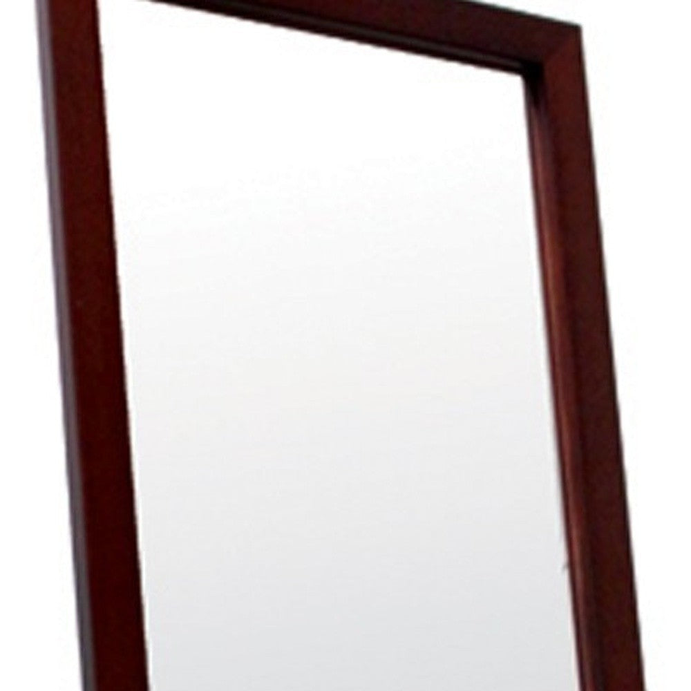 Walnut Finish Full Length Standing Mirror By Homeroots | Mirrors | Modishstore - 4
