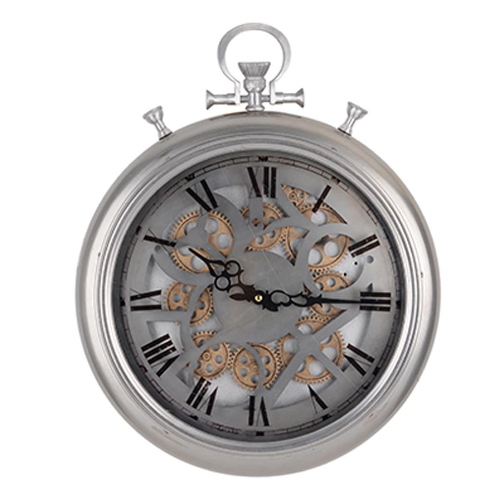 A&B Home Hereford Clock - Silver | Clocks | Modishstore
