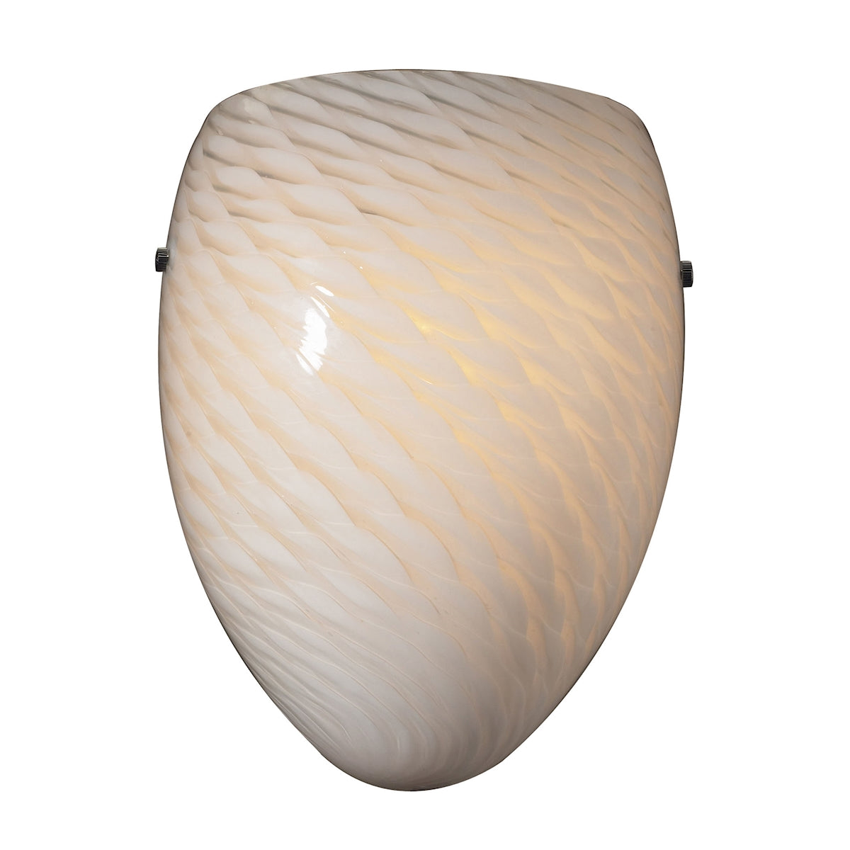 Arco Baleno 1-Light Sconce in Satin Nickel with White Swirl Glass ELK Lighting | Sconces | Modishstore