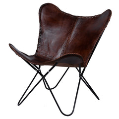 A&B Home Brown Leather Chair Armchair