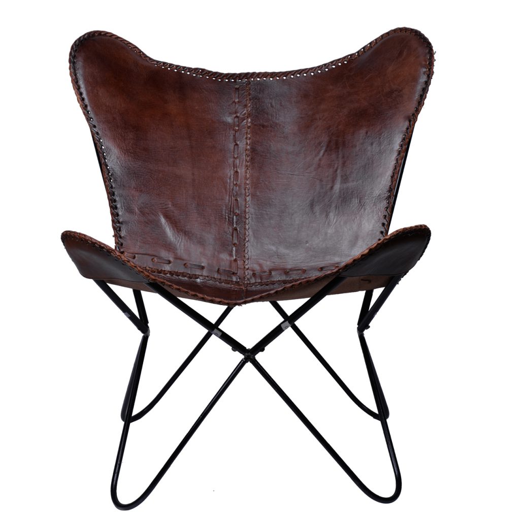 A&B Home Brown Leather Chair Armchair | Armchairs | Modishstore - 2
