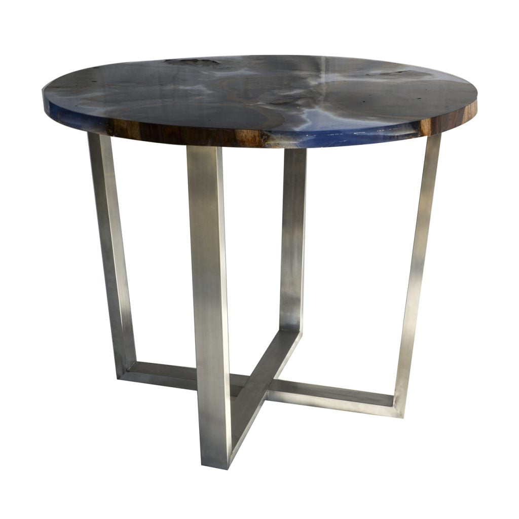 A&B Home Light Blue Resin Side Table | Side Tables | Modishstore - 2