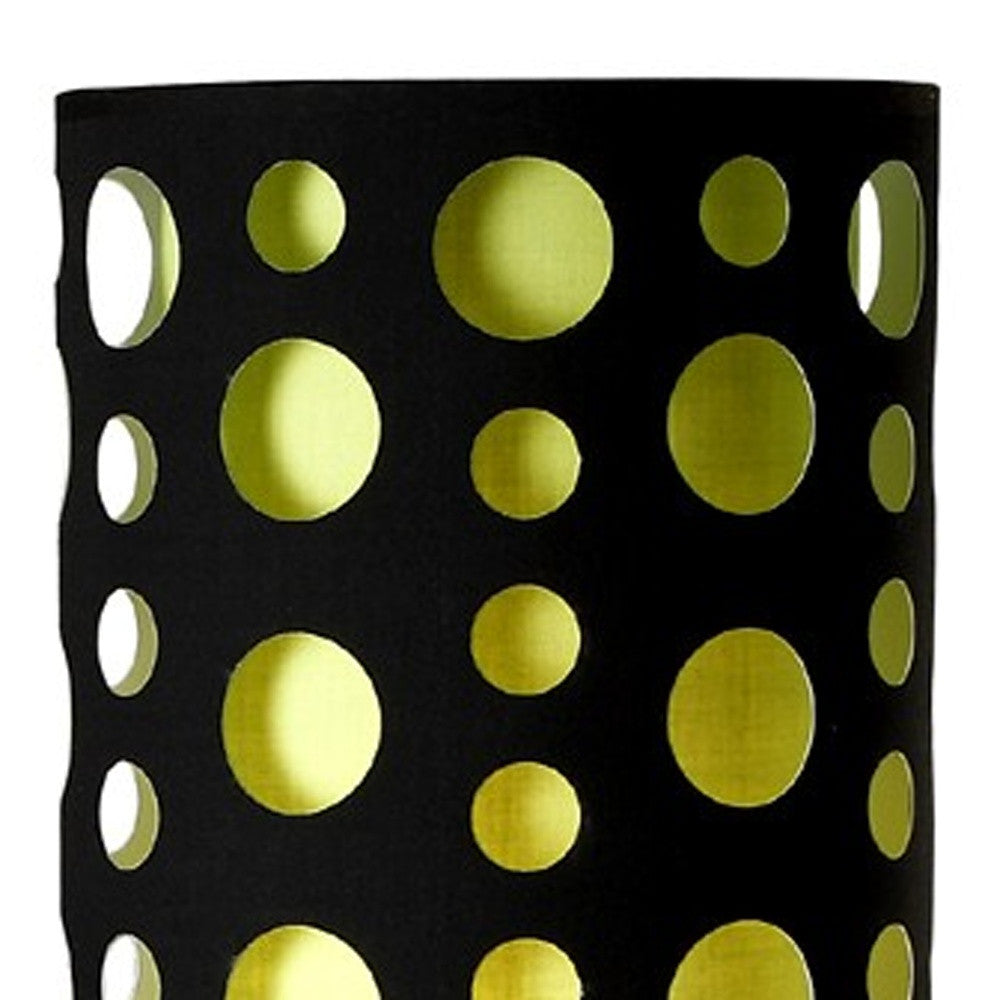 66" Steel Novelty Floor Lamp With Black And Green Drum Shade By Homeroots | Floor Lamps | Modishstore - 4
