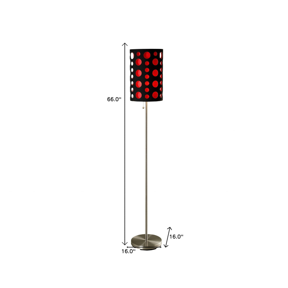 66" Steel Novelty Floor Lamp With Black And Green Drum Shade By Homeroots | Floor Lamps | Modishstore - 7