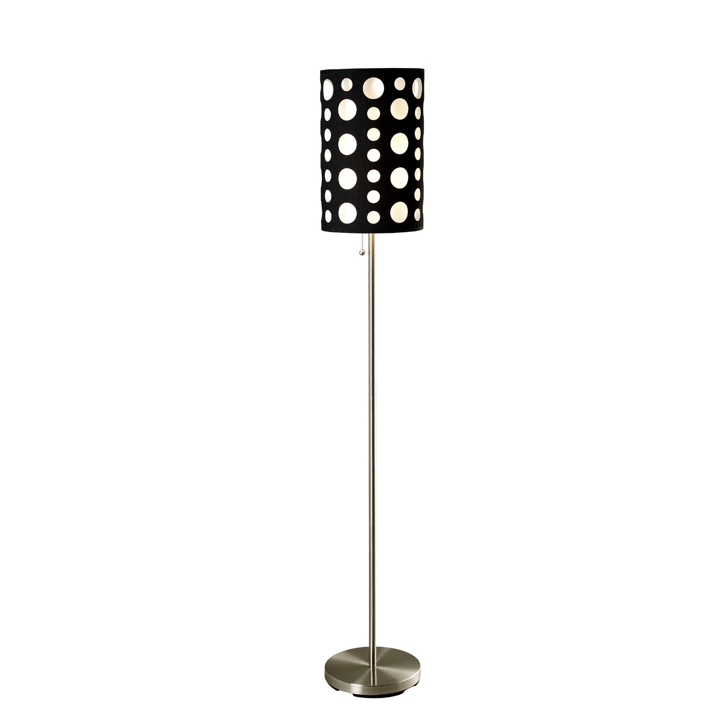 66" Steel Novelty Floor Lamp With Black And Green Drum Shade By Homeroots | Floor Lamps | Modishstore - 12