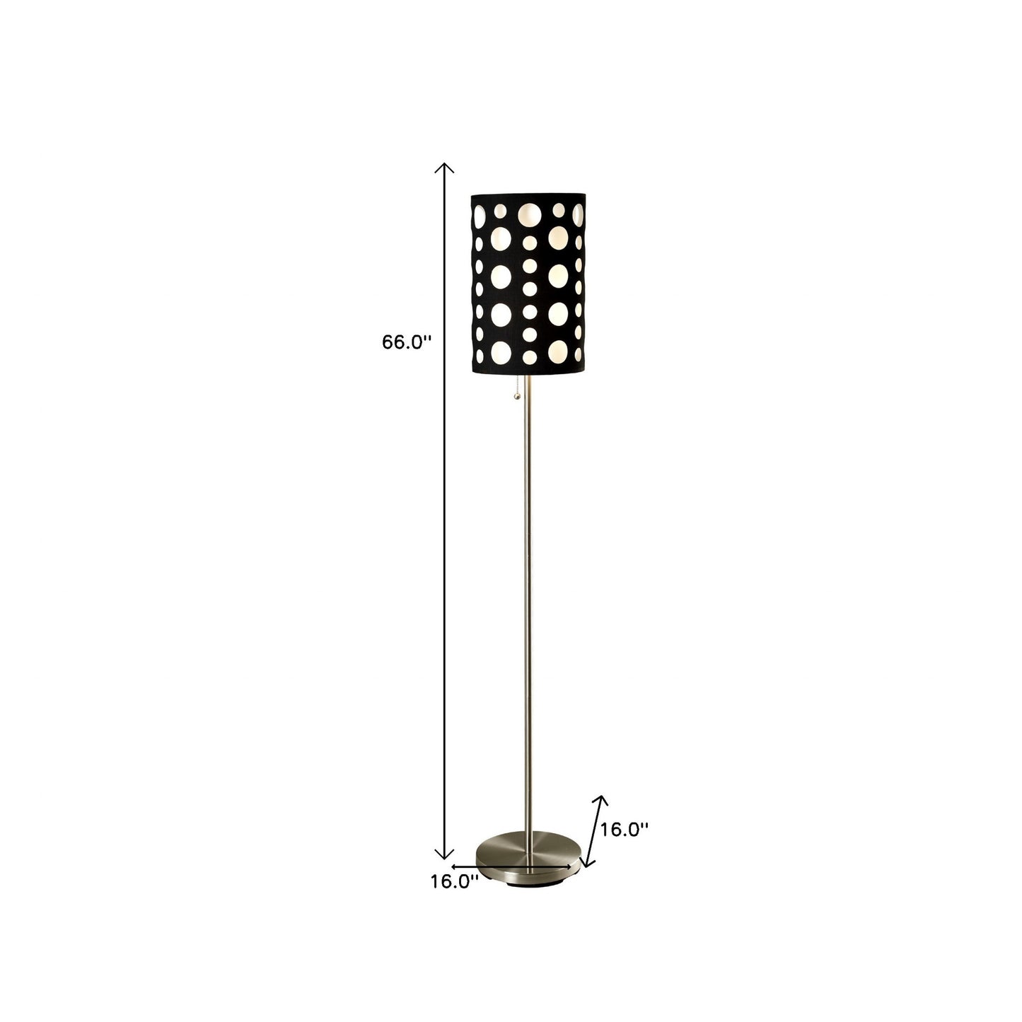 66" Steel Novelty Floor Lamp With Black And Green Drum Shade By Homeroots | Floor Lamps | Modishstore - 13