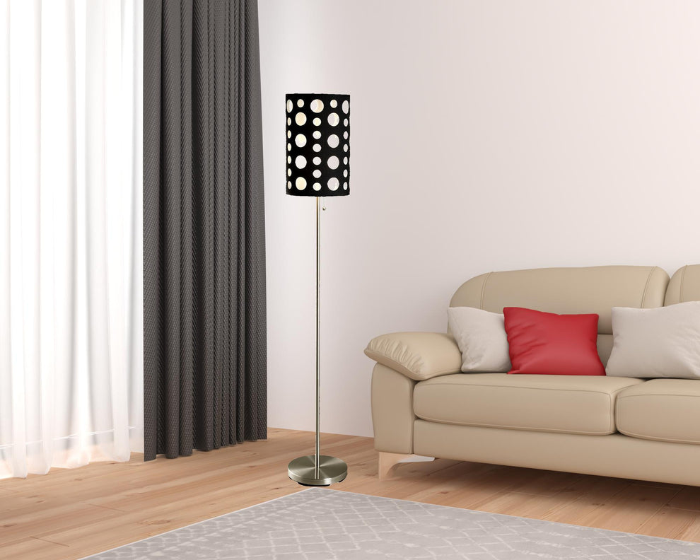 66" Steel Novelty Floor Lamp With Black And Green Drum Shade By Homeroots | Floor Lamps | Modishstore - 17