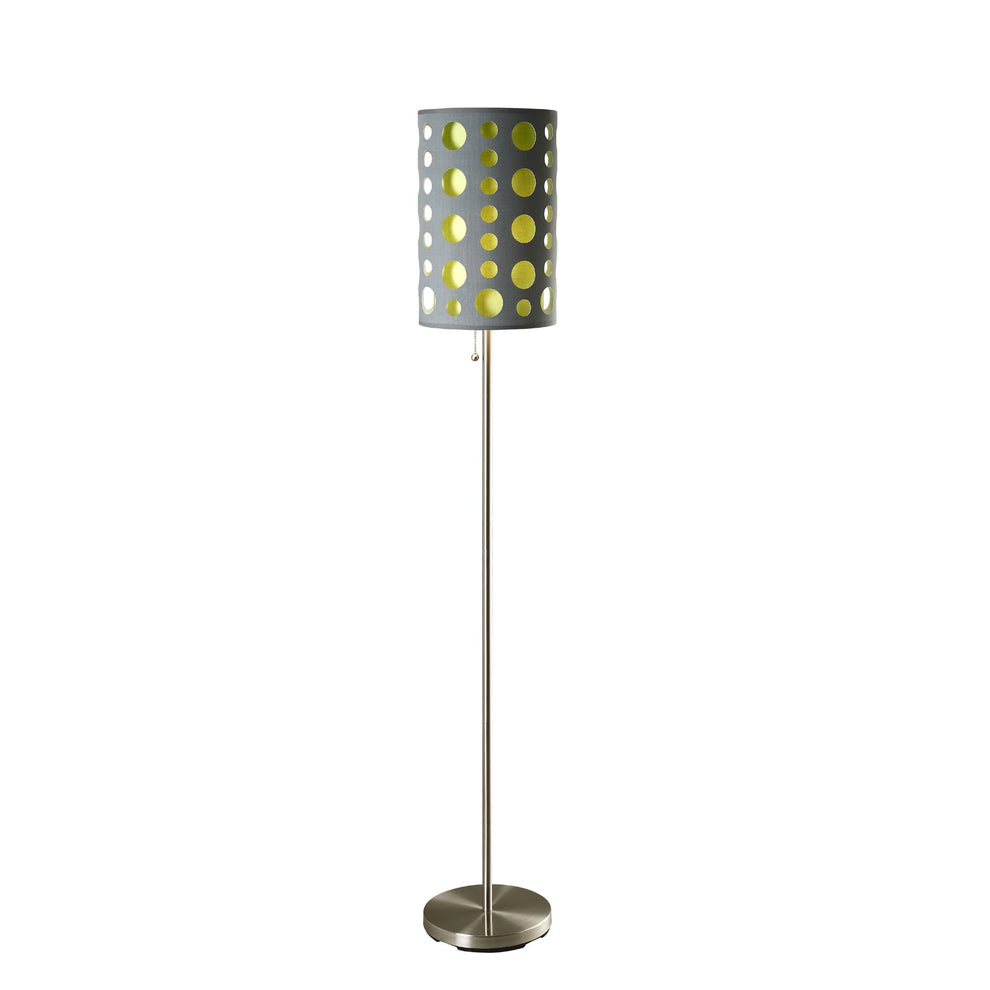 66" Steel Novelty Floor Lamp With Black And Green Drum Shade By Homeroots | Floor Lamps | Modishstore - 18
