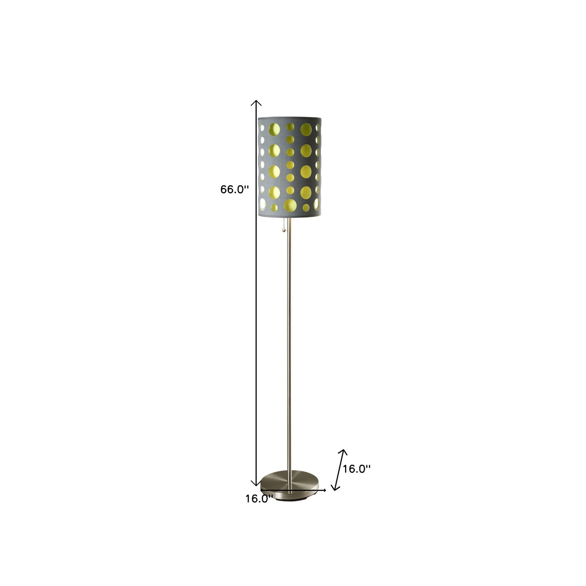 66" Steel Novelty Floor Lamp With Black And Green Drum Shade By Homeroots | Floor Lamps | Modishstore - 19
