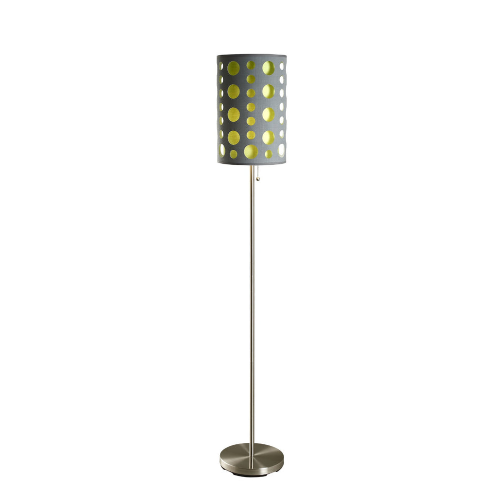 66" Steel Novelty Floor Lamp With Black And Green Drum Shade By Homeroots | Floor Lamps | Modishstore - 20