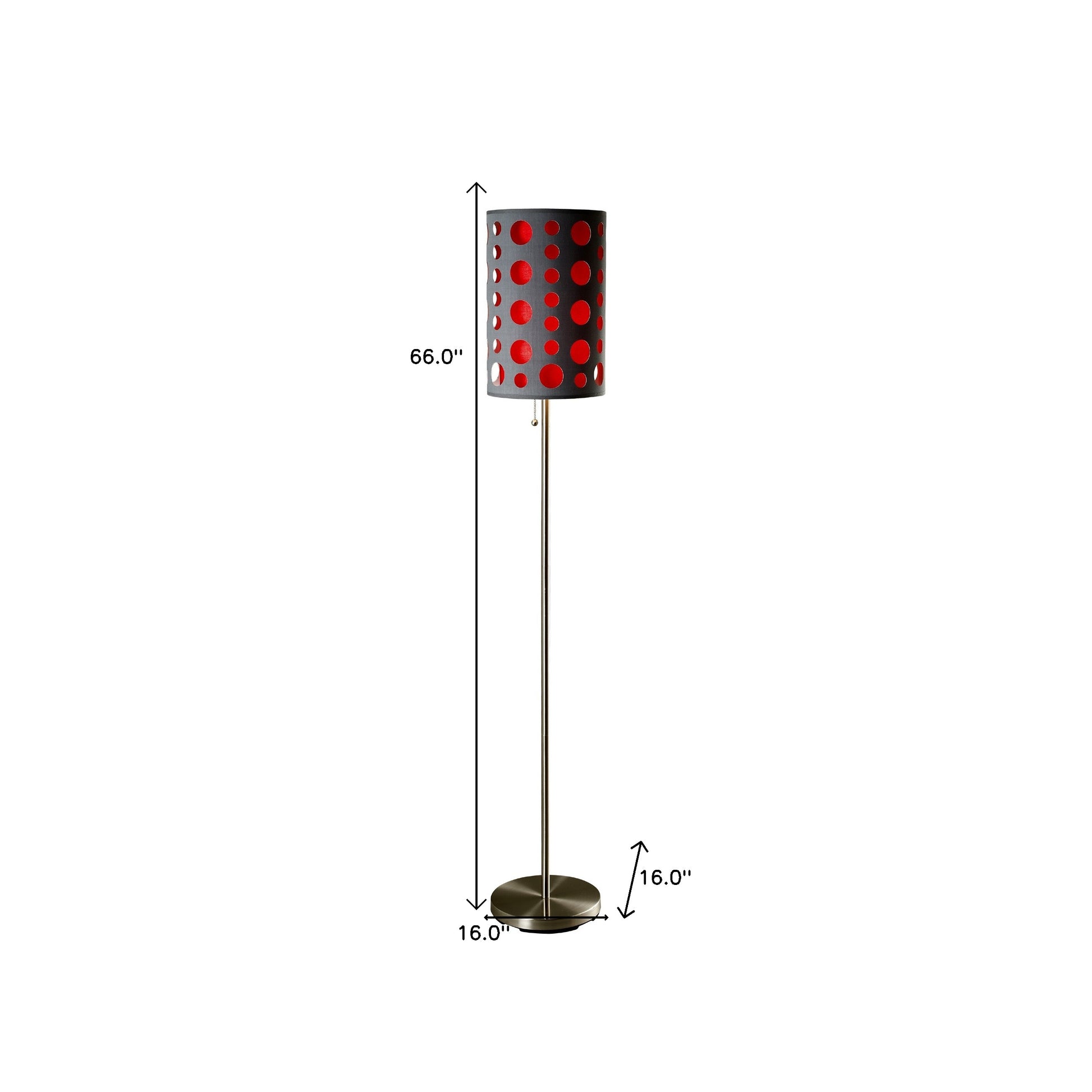 66" Steel Novelty Floor Lamp With Black And Green Drum Shade By Homeroots | Floor Lamps | Modishstore - 25