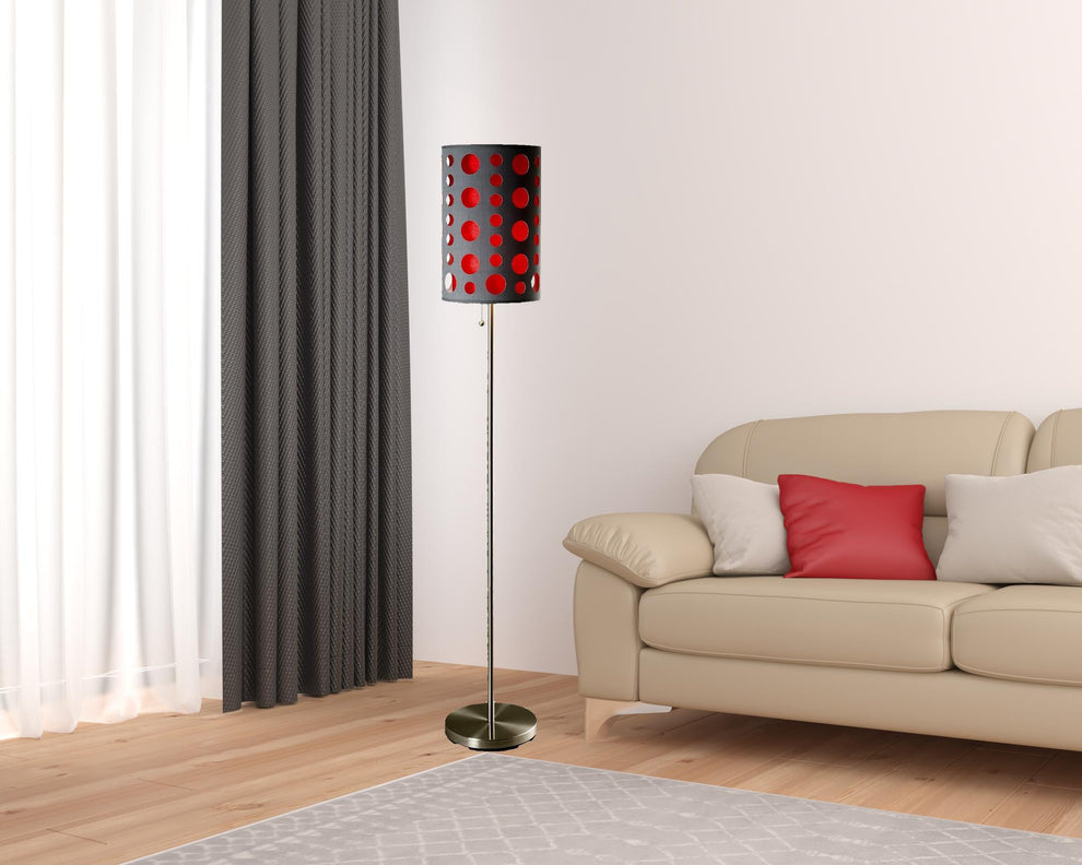 66" Steel Novelty Floor Lamp With Black And Green Drum Shade By Homeroots | Floor Lamps | Modishstore - 29