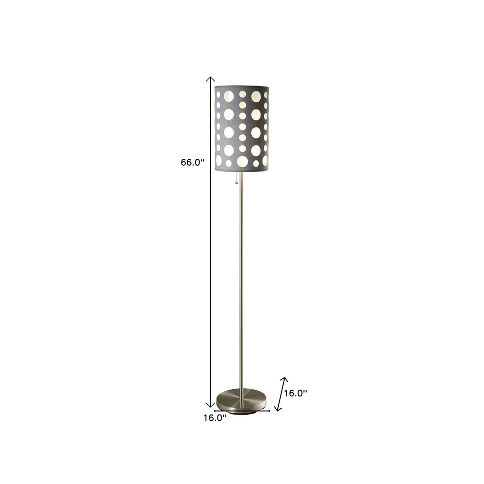 66" Steel Novelty Floor Lamp With Black And Green Drum Shade By Homeroots | Floor Lamps | Modishstore - 31