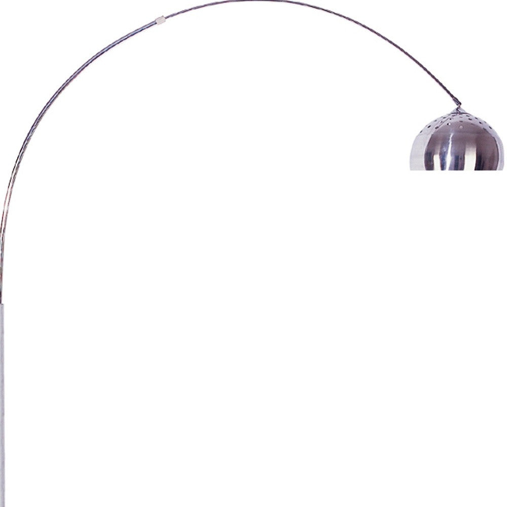 Silver Metal Arched Floor Lamp By Homeroots | Floor Lamps | Modishstore - 3