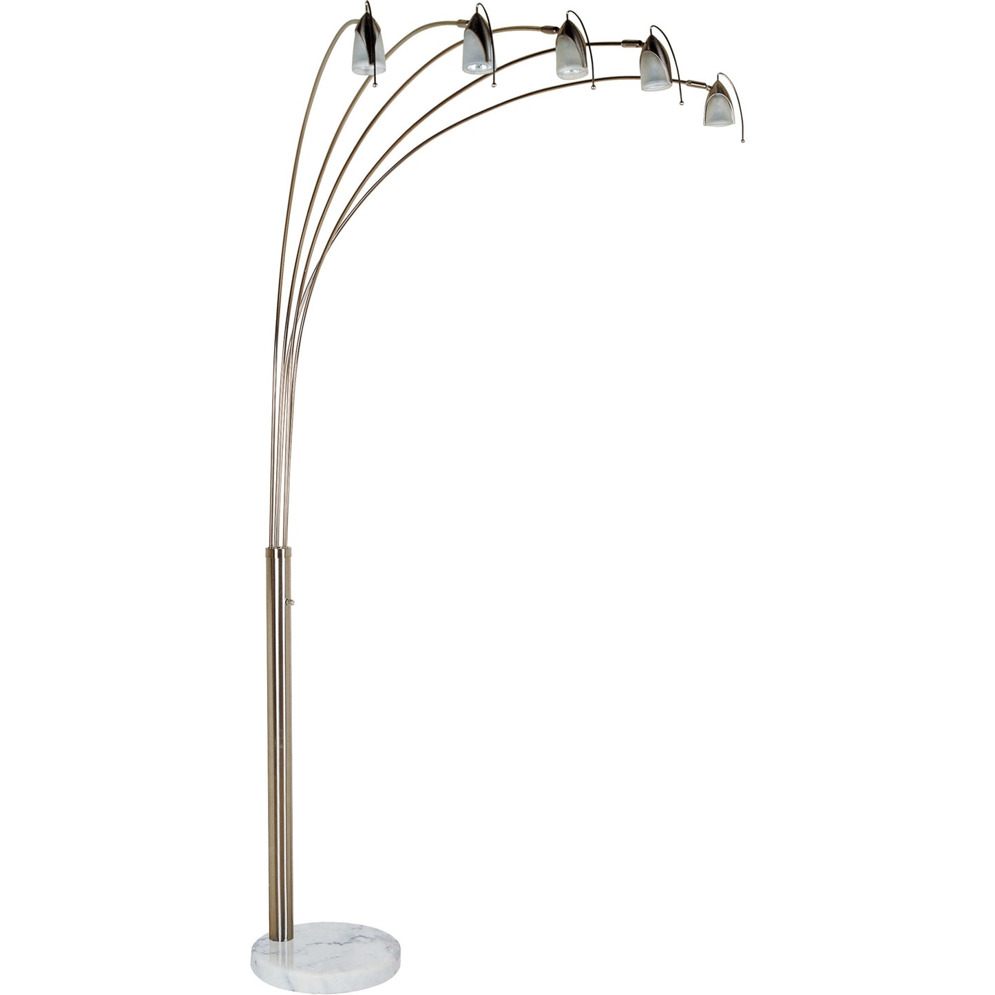 Dull Gold Metal Floor Lamp with Five Adjustable Swing Arms By Homeroots | Floor Lamps | Modishstore
