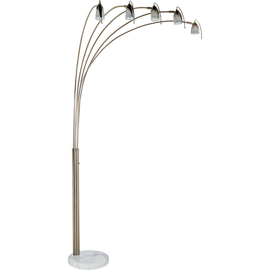 Dull Gold Metal Floor Lamp with Five Adjustable Swing Arms By Homeroots | Floor Lamps | Modishstore