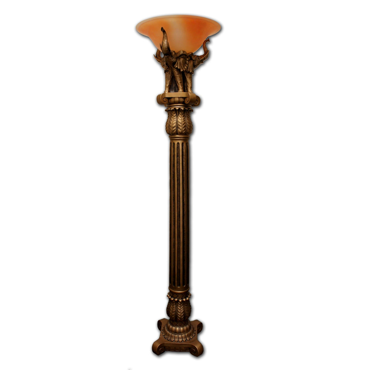 Pillar Table Lamp with Elephant Details By Homeroots | Floor Lamps | Modishstore