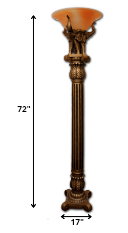 Pillar Table Lamp with Elephant Details By Homeroots | Floor Lamps | Modishstore - 5