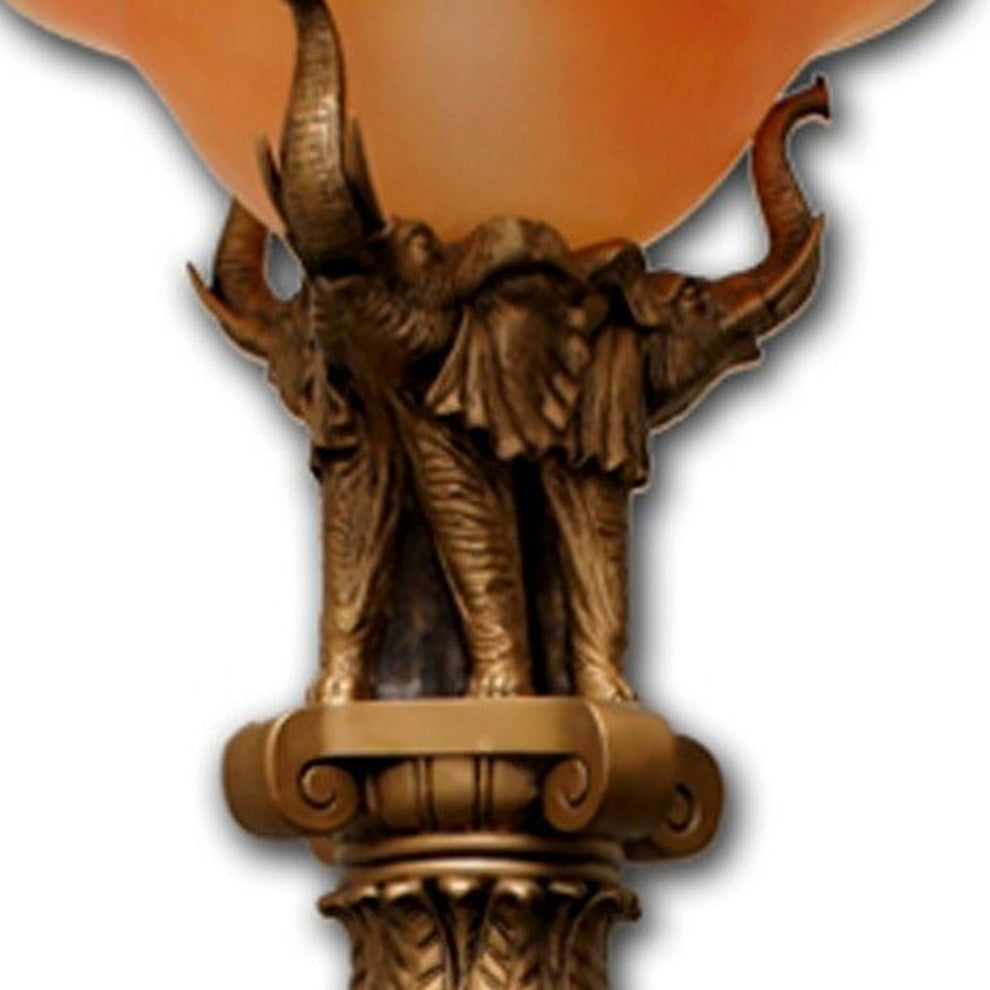 Pillar Table Lamp with Elephant Details By Homeroots | Floor Lamps | Modishstore - 3
