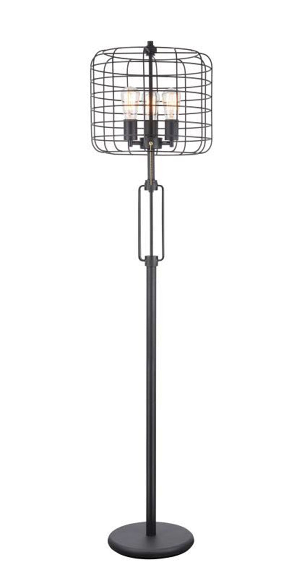 63" Black Three Lights Novelty Floor Lamp With Black Novelty Shade By Homeroots | Floor Lamps | Modishstore - 3