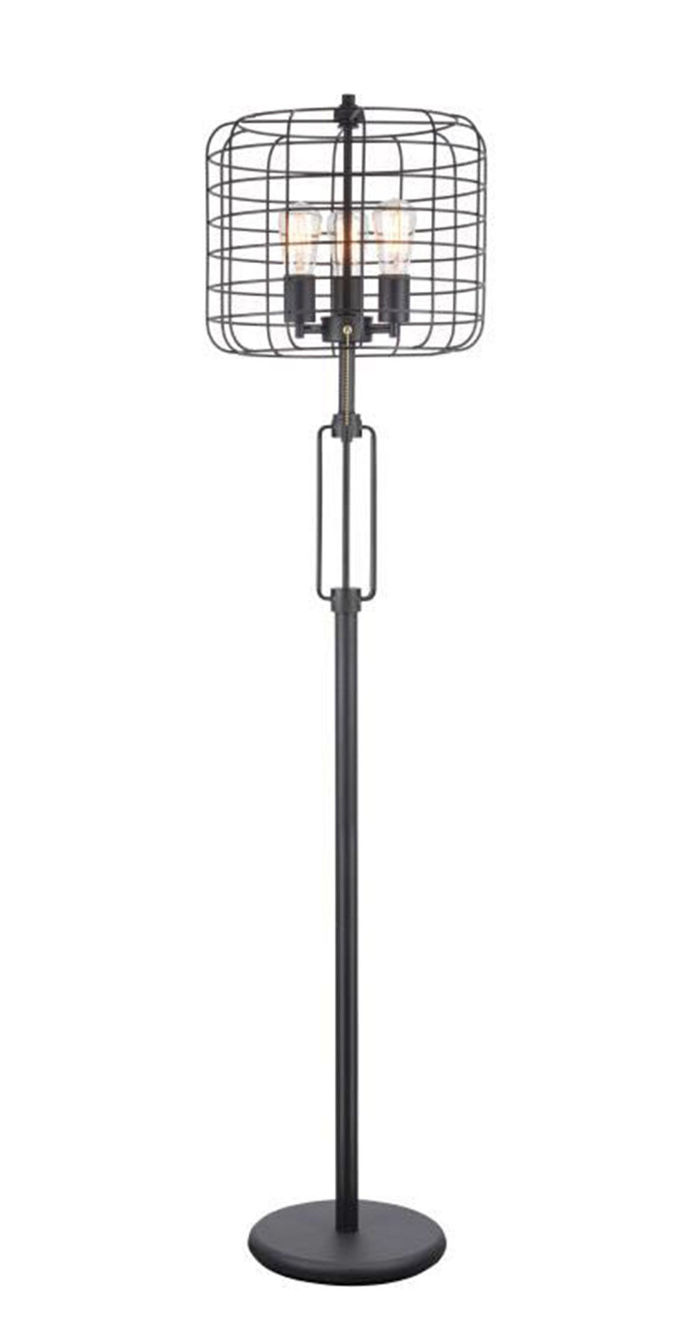 63" Black Three Lights Novelty Floor Lamp With Black Novelty Shade By Homeroots | Floor Lamps | Modishstore - 5