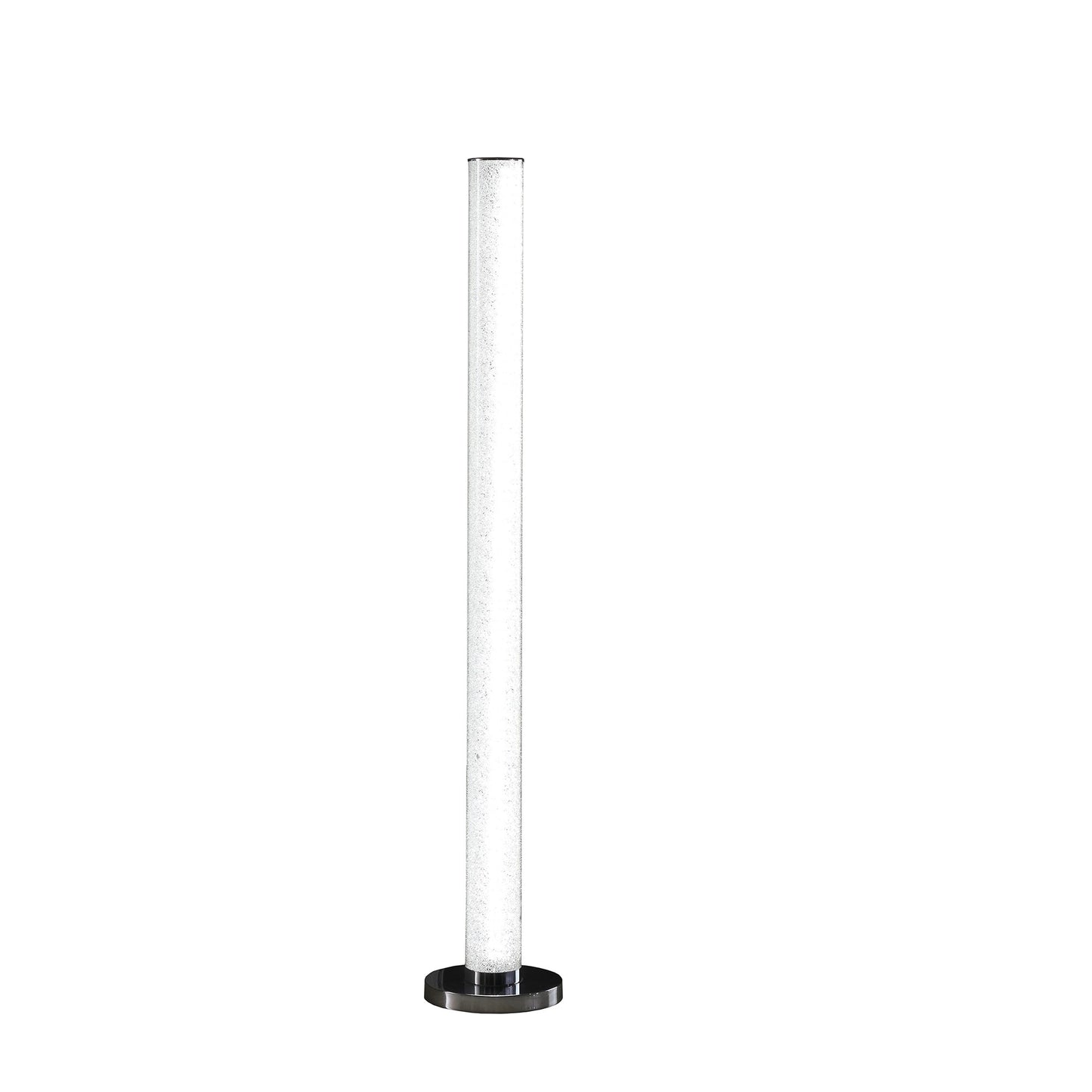 49" White Column Floor Lamp With Clear Drum Shade By Homeroots | Floor Lamps | Modishstore