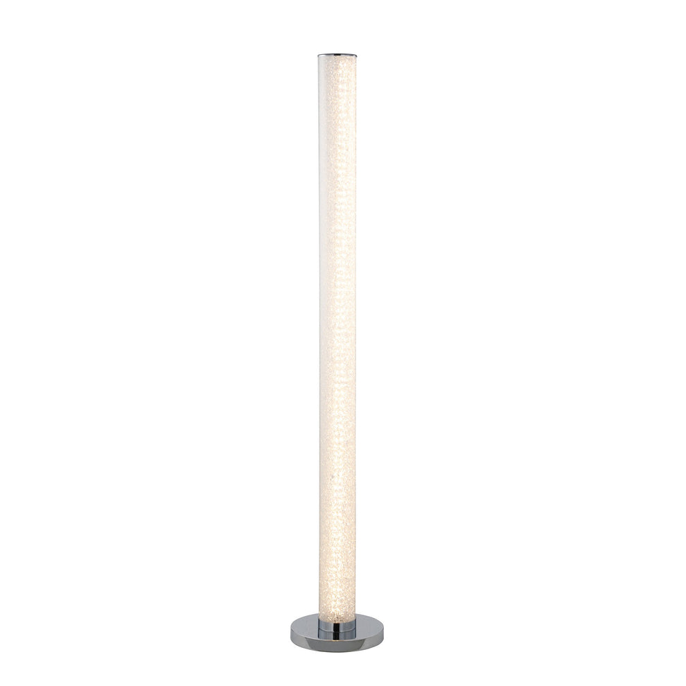 49" White Column Floor Lamp With Clear Drum Shade By Homeroots | Floor Lamps | Modishstore - 3