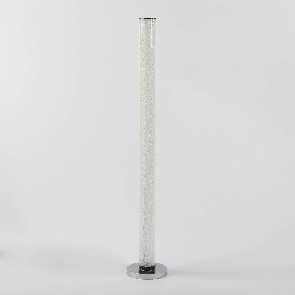 49" White Column Floor Lamp With Clear Drum Shade By Homeroots | Floor Lamps | Modishstore - 4