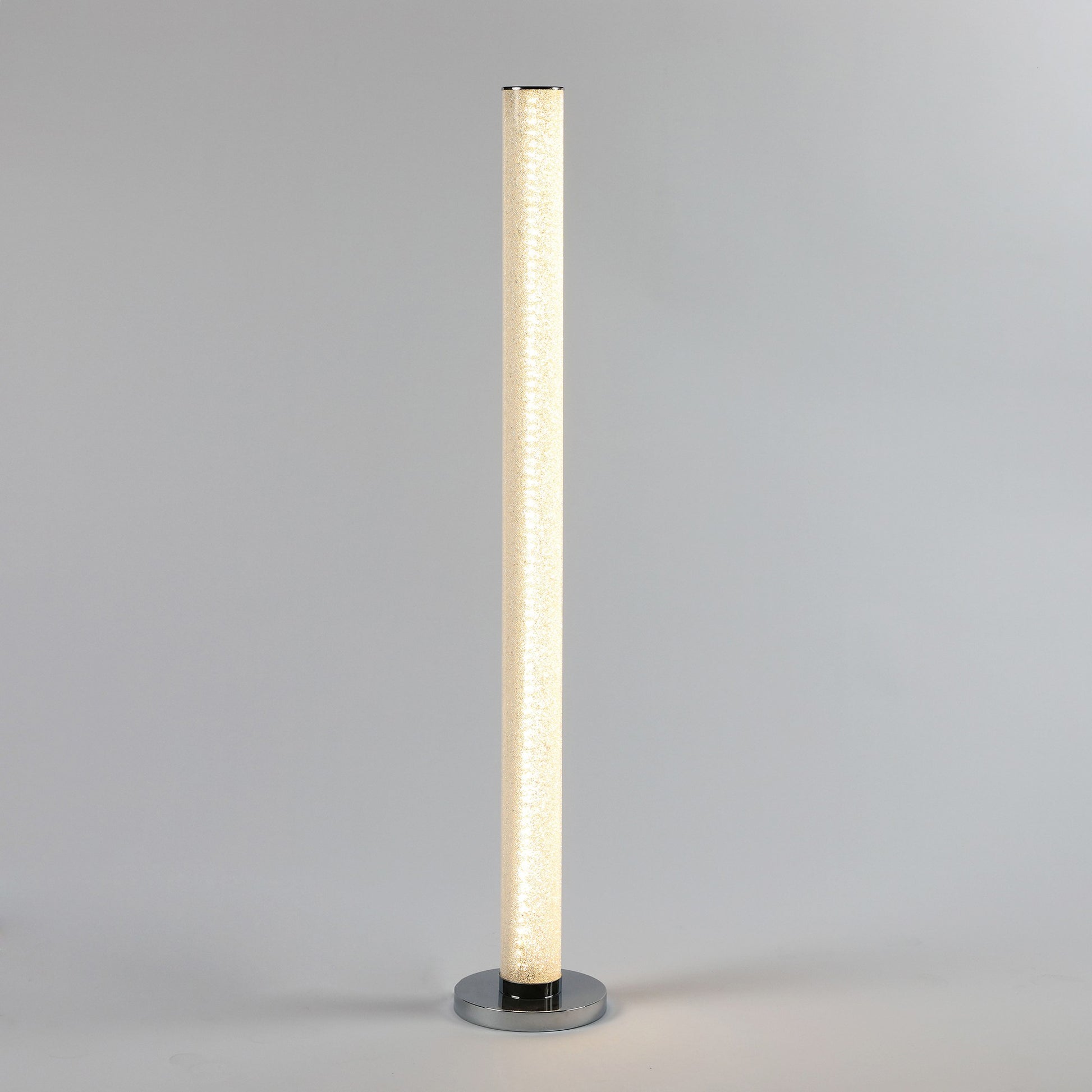 49" White Column Floor Lamp With Clear Drum Shade By Homeroots | Floor Lamps | Modishstore - 5