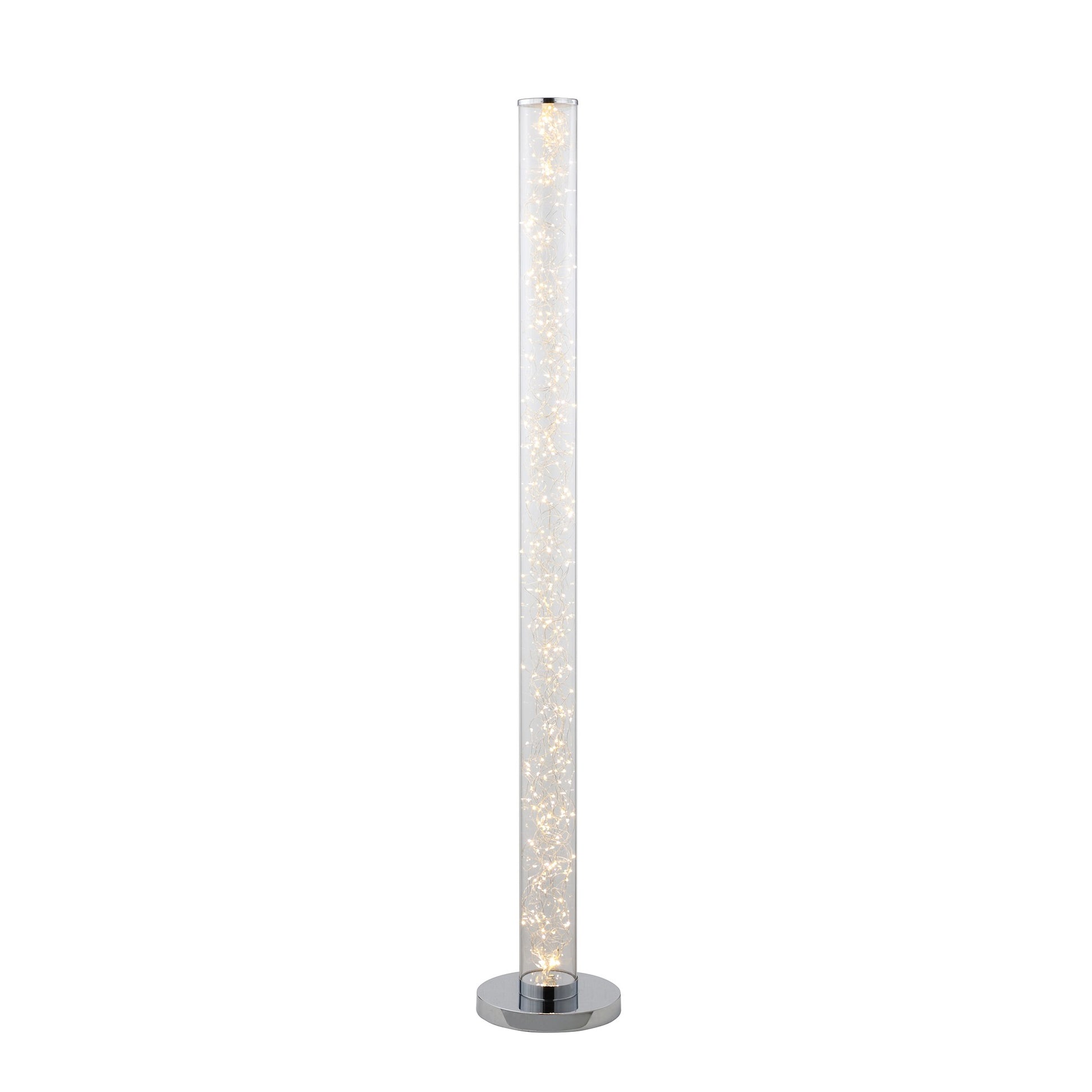49" Steel LED Column Floor Lamp With Clear Drum Shade By Homeroots - 431803 | Floor Lamps | Modishstore