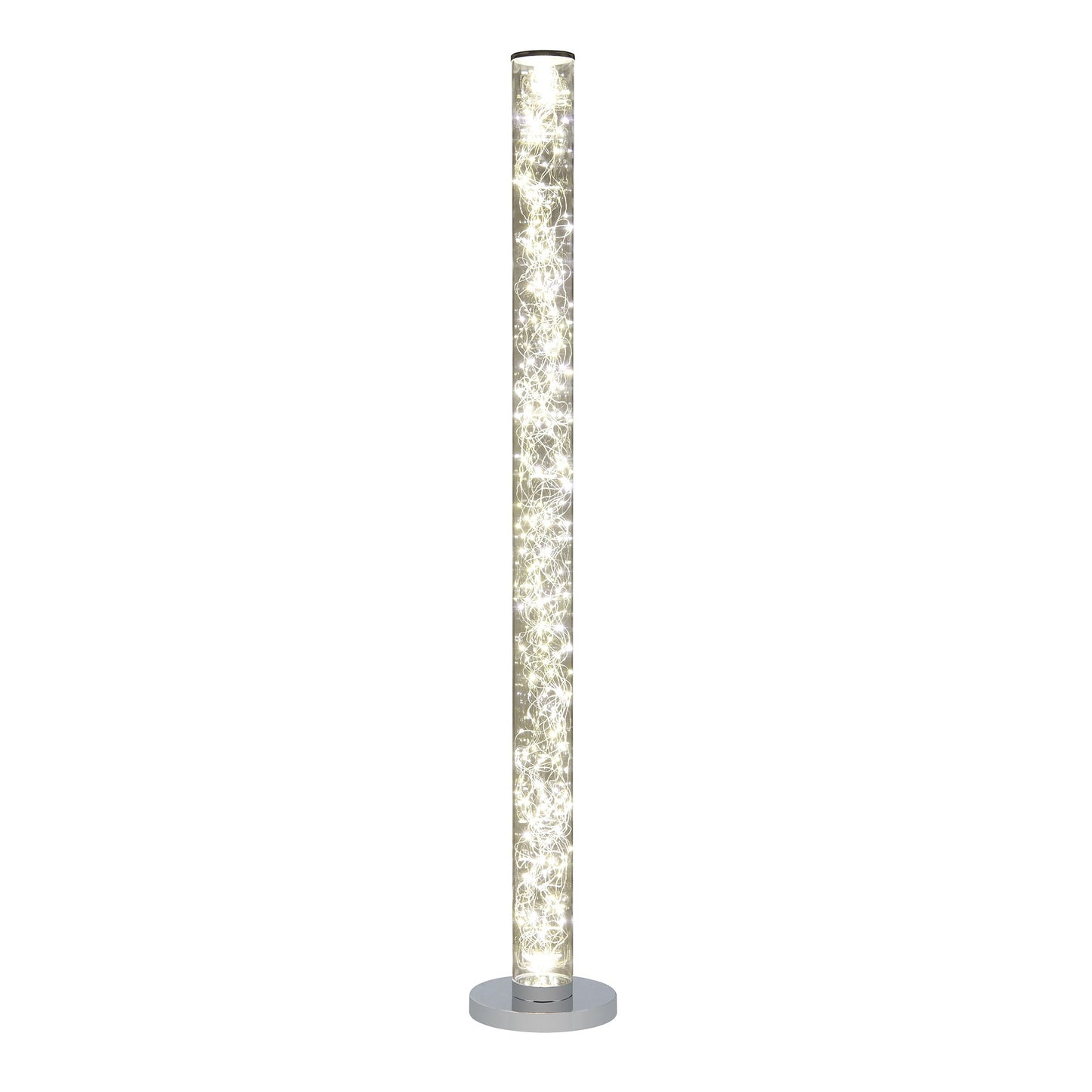 49" Steel LED Column Floor Lamp With Clear Drum Shade By Homeroots - 431803 | Floor Lamps | Modishstore - 2