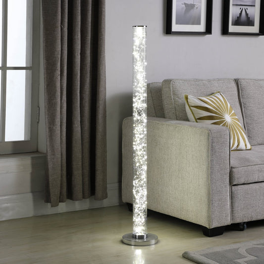 49" Steel LED Column Floor Lamp With Clear Drum Shade By Homeroots - 431803 | Floor Lamps | Modishstore - 3