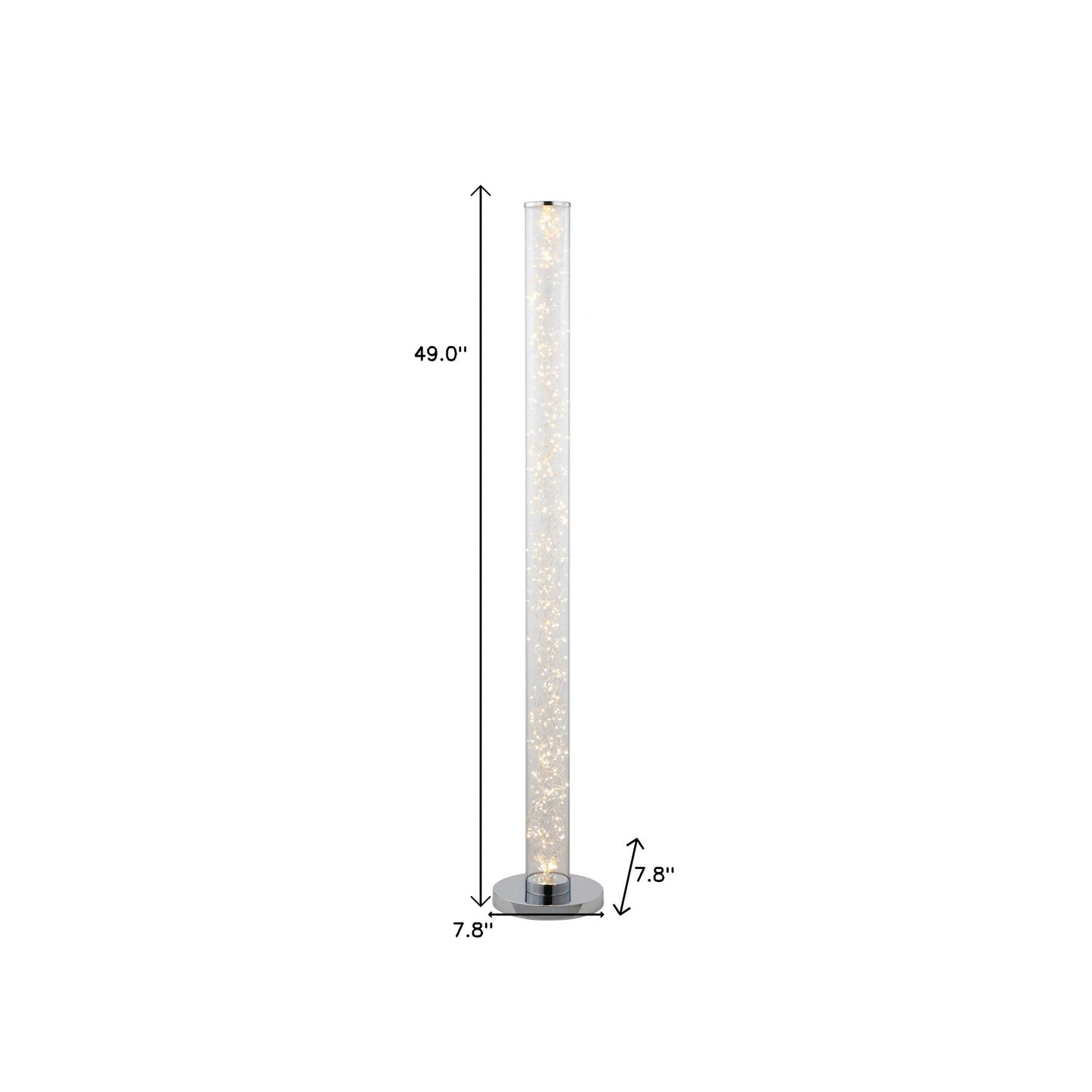 49" Steel LED Column Floor Lamp With Clear Drum Shade By Homeroots - 431803 | Floor Lamps | Modishstore - 5