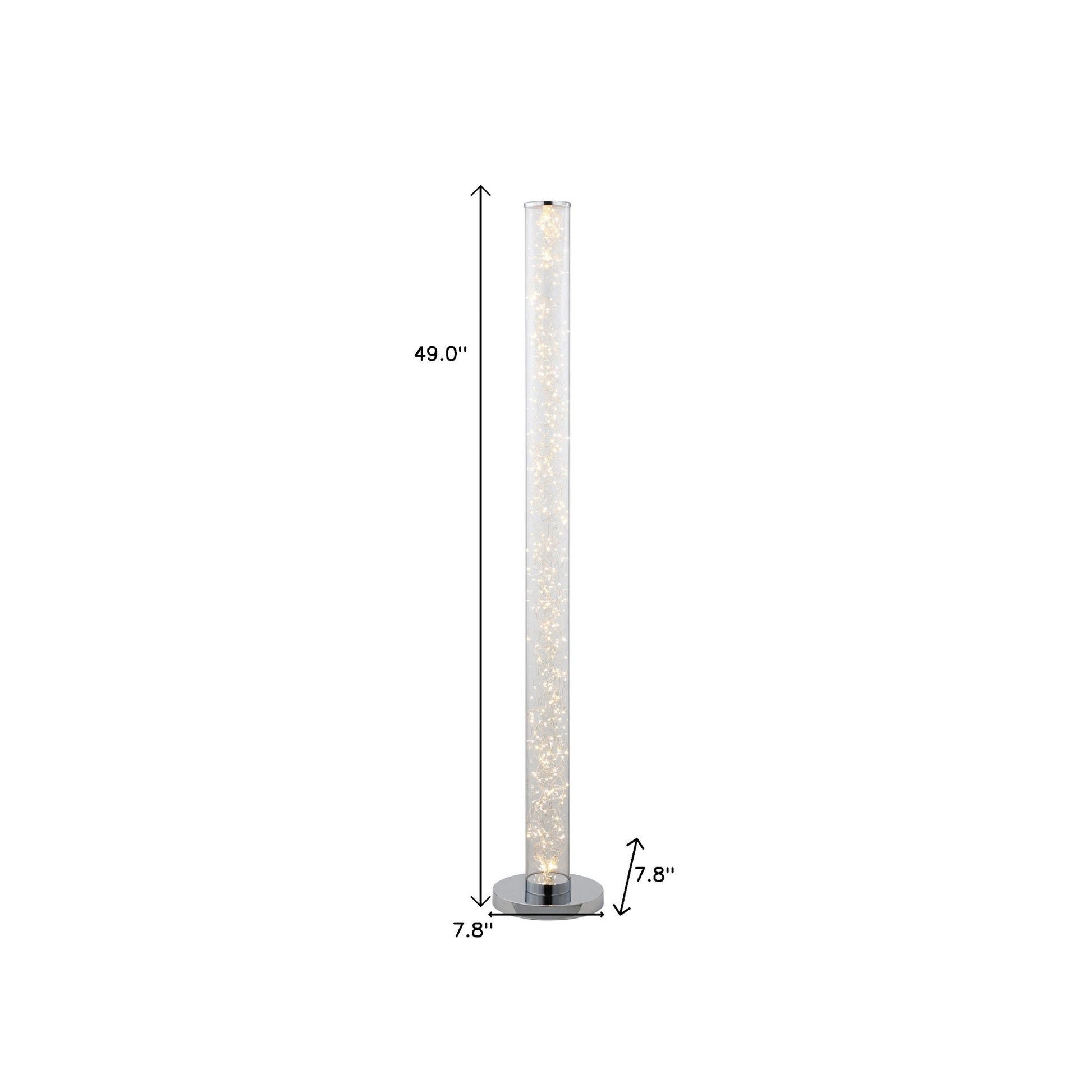 49" Steel LED Column Floor Lamp With Clear Drum Shade By Homeroots - 431803 | Floor Lamps | Modishstore - 5