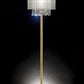 Primo Gold Finish Floor Lamp with Crystal Accents and White Shade By Homeroots | Floor Lamps | Modishstore - 2