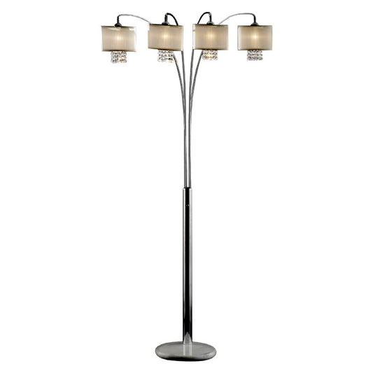 Four Light Floor Lamp with Crystal Accents By Homeroots