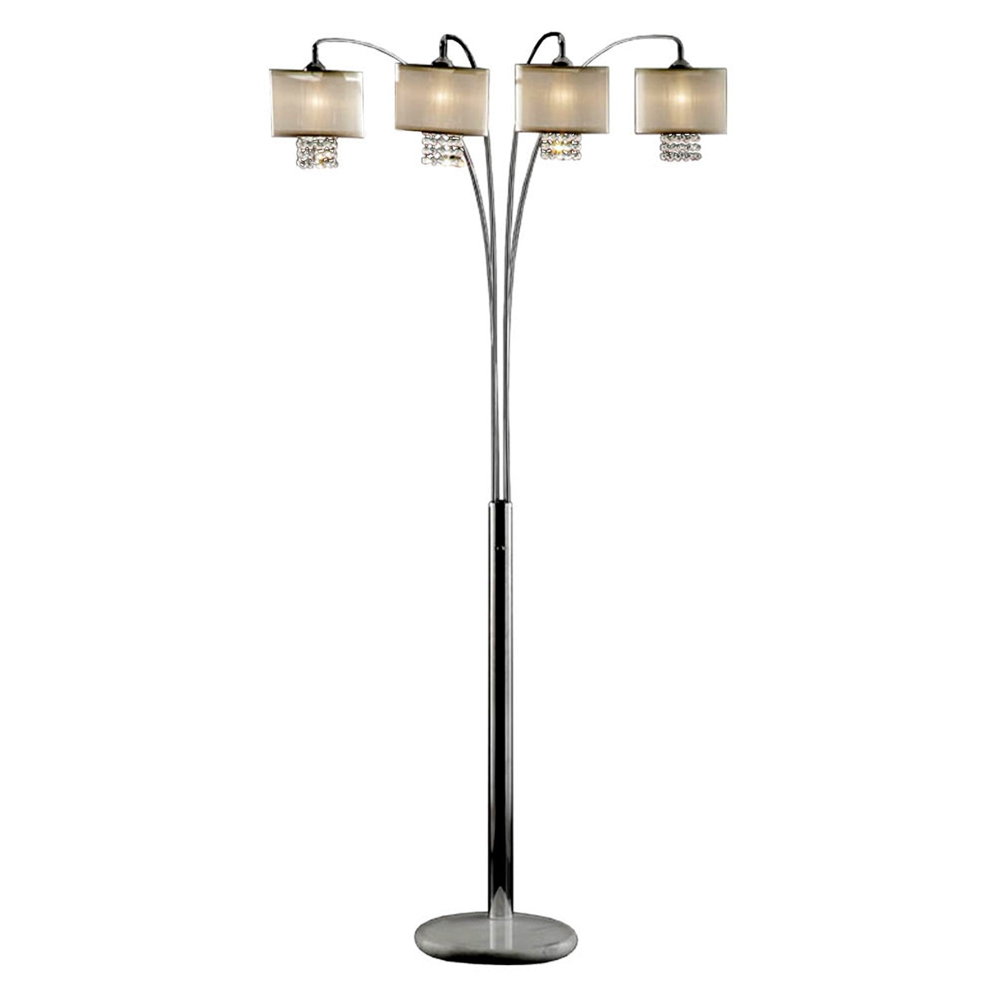 Four Light Floor Lamp with Crystal Accents By Homeroots | Floor Lamps | Modishstore