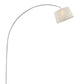 Silver Metal Arch Floor Lamp with Beige Fabric Shade By Homeroots | Floor Lamps | Modishstore - 3