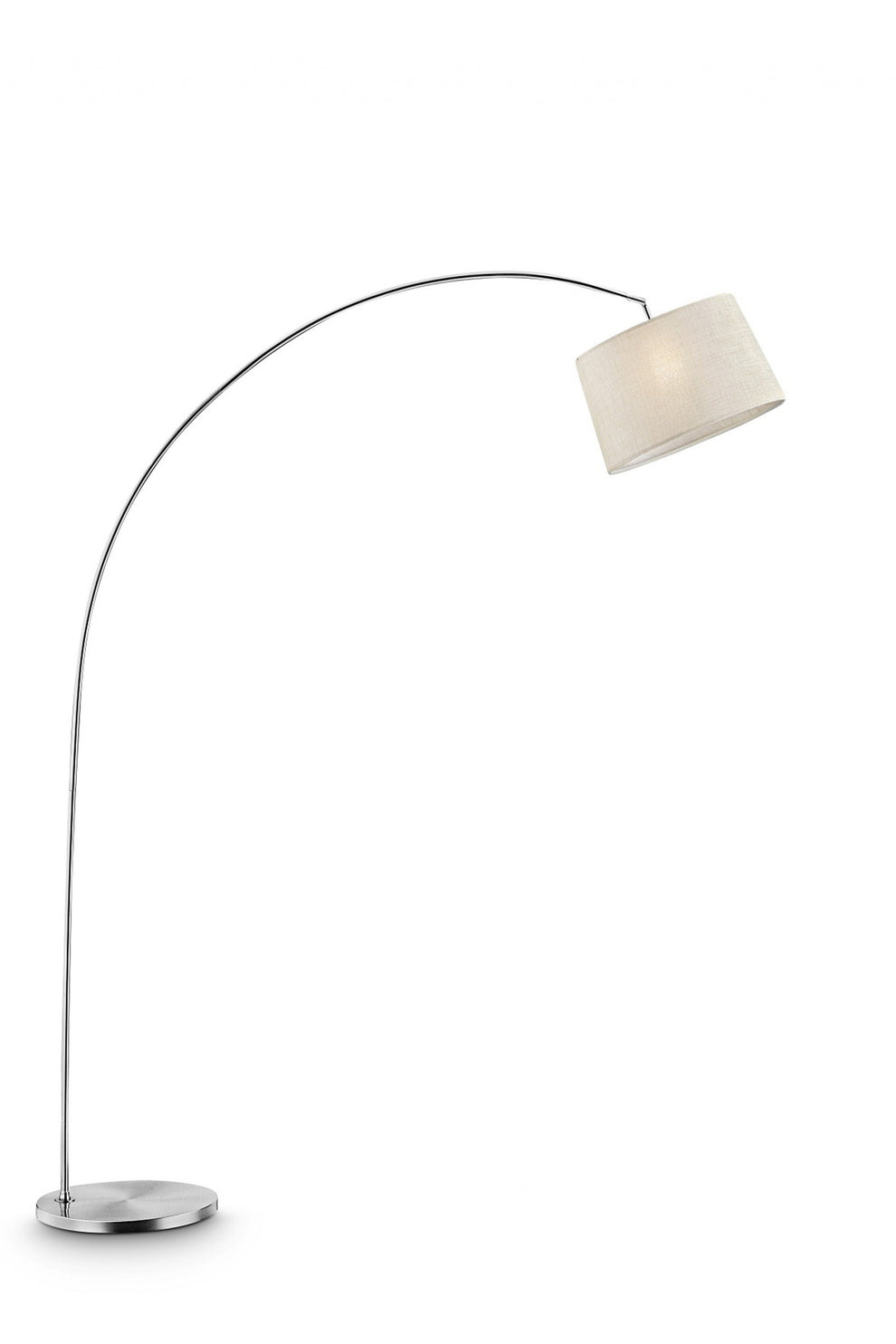 Silver Metal Arch Floor Lamp with Beige Fabric Shade By Homeroots | Floor Lamps | Modishstore - 3