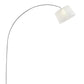 Silver Metal Arch Floor Lamp with White Fabric Shade By Homeroots | Floor Lamps | Modishstore - 3
