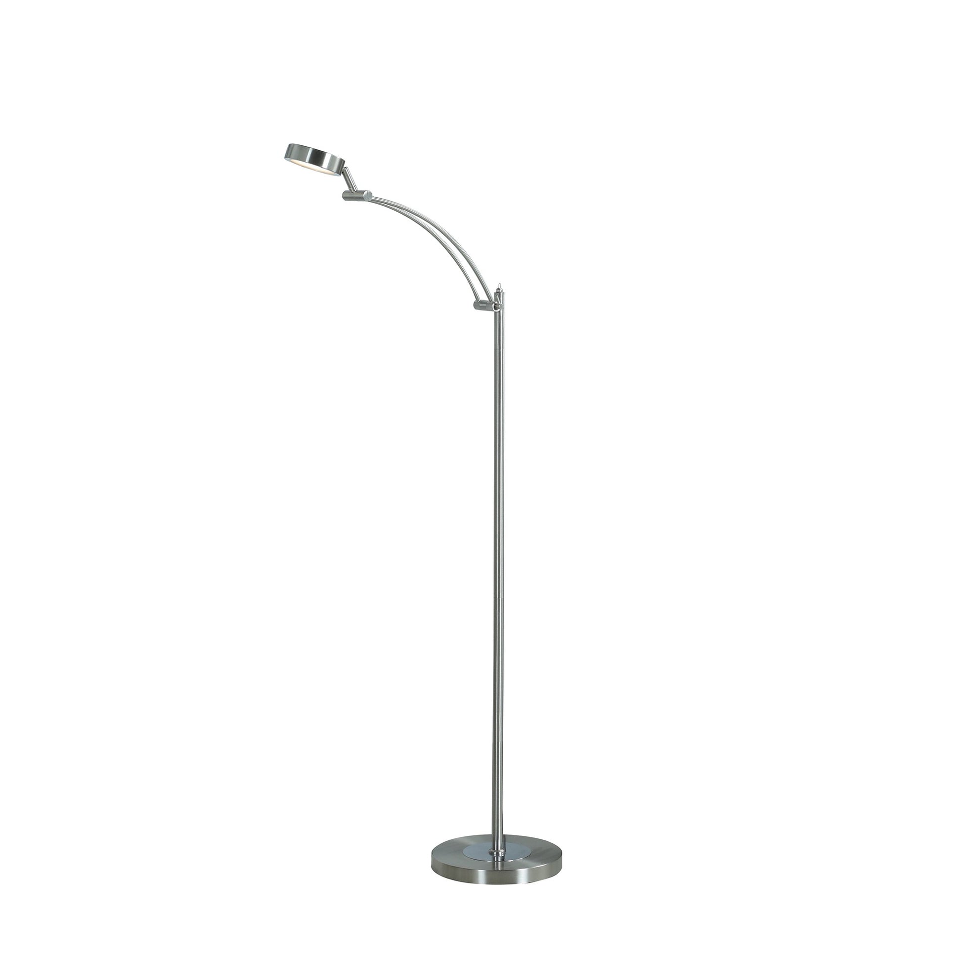 54" Nickel Adjustable LED Task Floor Lamp By Homeroots | Floor Lamps | Modishstore