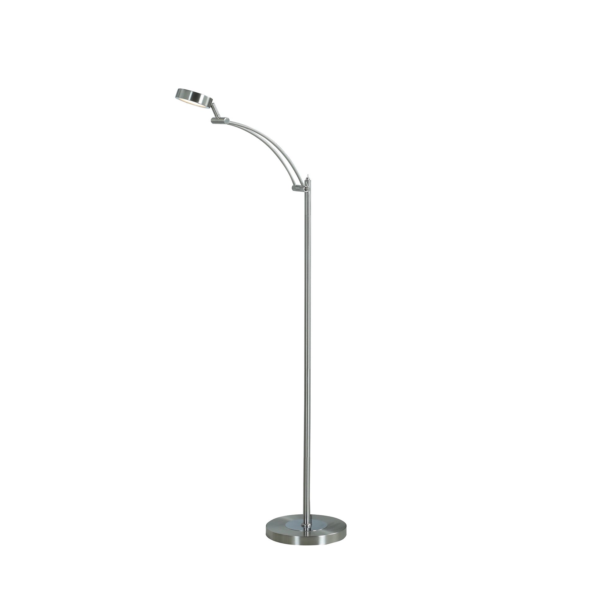 54" Nickel Adjustable LED Task Floor Lamp By Homeroots | Floor Lamps | Modishstore - 2
