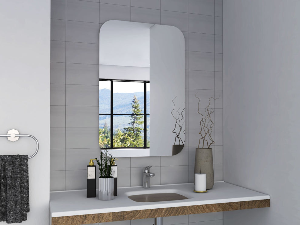 Modern Curved Corner Wall Mirror By Homeroots | Mirrors | Modishstore - 3
