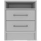 Light Grey Open Compartment Two Drawer Nightstand By Homeroots | Nightstands | Modishstore - 10