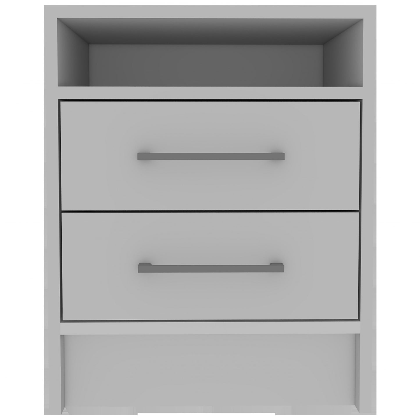 Light Grey Open Compartment Two Drawer Nightstand By Homeroots | Nightstands | Modishstore - 10