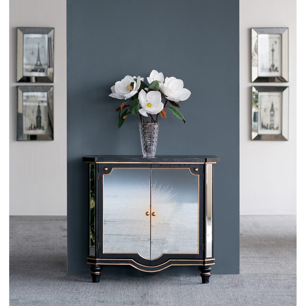 A&B Home Cabinet With Mirrored Panels | Cabinets | Modishstore - 2