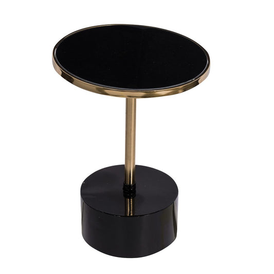 A&B Home Chic Gold and Black Round Side Table | Side Tables | Modishstore