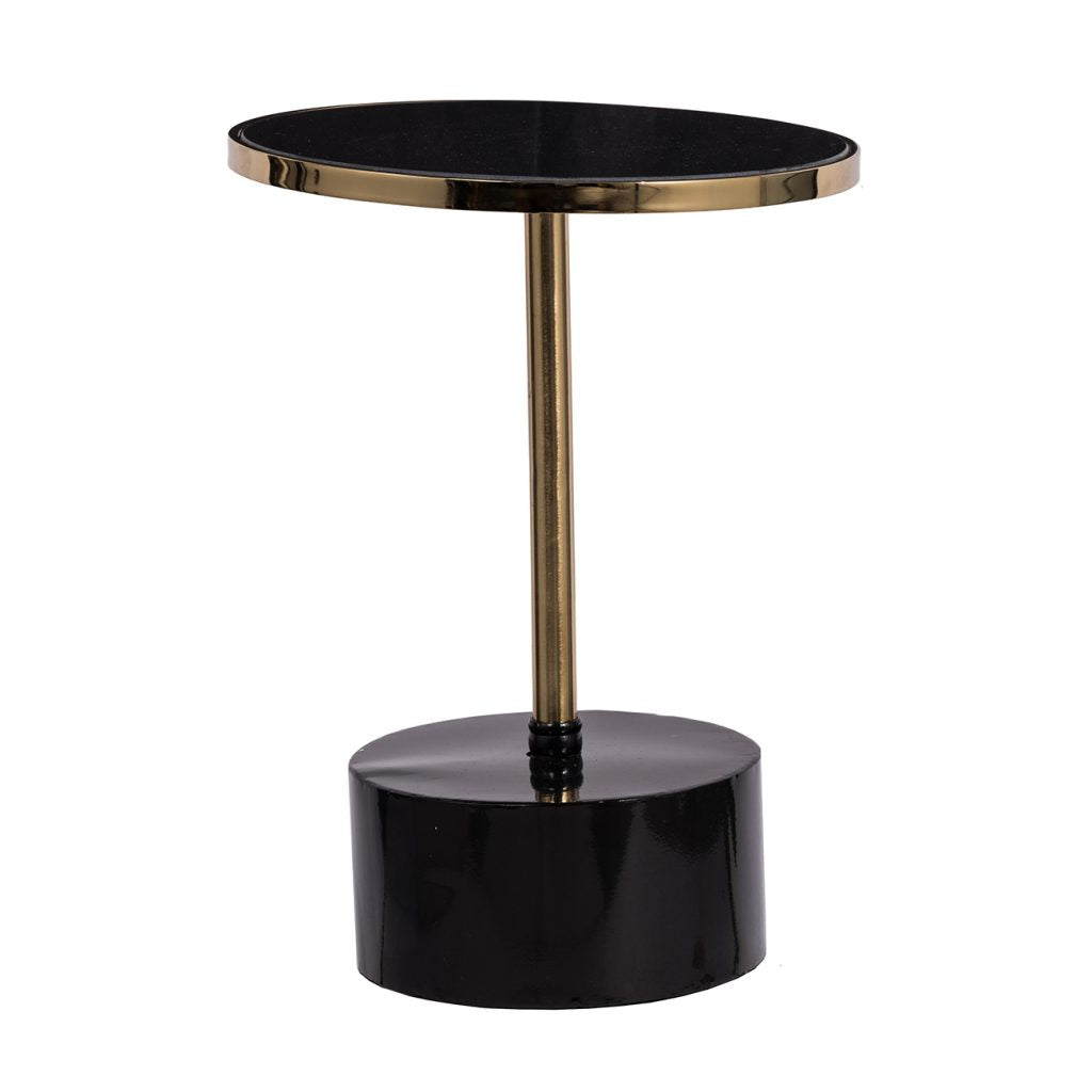 A&B Home Chic Gold and Black Round Side Table | Side Tables | Modishstore - 2